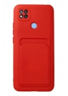 Mey İthalat®   Redmi 9C Kılıf Kelvin Kartvizitli Silikon - Kırmızı
