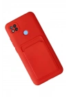 Mey İthalat®   Redmi 9C Kılıf Kelvin Kartvizitli Silikon - Kırmızı
