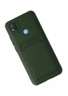 Mey İthalat®   Redmi 9C Kılıf Kelvin Kartvizitli Silikon - Koyu Yeşil