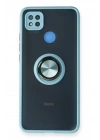 Mey İthalat®   Redmi 9C Kılıf Montreal Yüzüklü Silikon Kapak - Buz Mavi