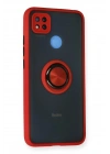 Mey İthalat®   Redmi 9C Kılıf Montreal Yüzüklü Silikon Kapak - Kırmızı