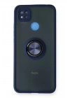 Mey İthalat®   Redmi 9C Kılıf Montreal Yüzüklü Silikon Kapak - Lacivert