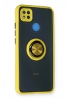 Mey İthalat®   Redmi 9C Kılıf Montreal Yüzüklü Silikon Kapak - Sarı