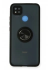 Mey İthalat®   Redmi 9C Kılıf Montreal Yüzüklü Silikon Kapak - Siyah