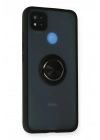 Mey İthalat®   Redmi 9C Kılıf Montreal Yüzüklü Silikon Kapak - Siyah