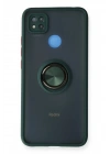 Mey İthalat®   Redmi 9C Kılıf Montreal Yüzüklü Silikon Kapak - Yeşil