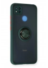 Mey İthalat®   Redmi 9C Kılıf Montreal Yüzüklü Silikon Kapak - Yeşil