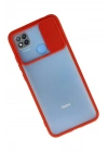 Mey İthalat®   Redmi 9C Kılıf Palm Buzlu Kamera Sürgülü Silikon - Kırmızı