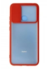 Mey İthalat®   Redmi 9C Kılıf Palm Buzlu Kamera Sürgülü Silikon - Kırmızı