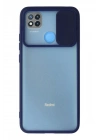 Mey İthalat®   Redmi 9C Kılıf Palm Buzlu Kamera Sürgülü Silikon - Lacivert