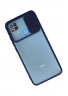 Mey İthalat®   Redmi 9C Kılıf Palm Buzlu Kamera Sürgülü Silikon - Lacivert