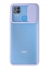 Mey İthalat®   Redmi 9C Kılıf Palm Buzlu Kamera Sürgülü Silikon - Lila