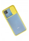 Mey İthalat®   Redmi 9C Kılıf Palm Buzlu Kamera Sürgülü Silikon - Sarı