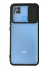 Mey İthalat®   Redmi 9C Kılıf Palm Buzlu Kamera Sürgülü Silikon - Siyah