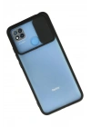 Mey İthalat®   Redmi 9C Kılıf Palm Buzlu Kamera Sürgülü Silikon - Siyah