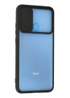 Mey İthalat®   Redmi 9C Kılıf Palm Buzlu Kamera Sürgülü Silikon - Siyah