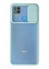 Mey İthalat®   Redmi 9C Kılıf Palm Buzlu Kamera Sürgülü Silikon - Turkuaz