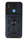 Mey İthalat®   Redmi 9C Kılıf Pars Lens Yüzüklü Silikon - Lacivert