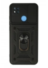 Mey İthalat®   Redmi 9C Kılıf Pars Lens Yüzüklü Silikon - Siyah