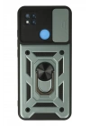 Mey İthalat®   Redmi 9C Kılıf Pars Lens Yüzüklü Silikon - Yeşil