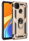 Mey İthalat®   Redmi 9C Kılıf Sofya Yüzüklü Silikon Kapak - Gold