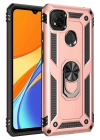 Mey İthalat®   Redmi 9C Kılıf Sofya Yüzüklü Silikon Kapak - Rose