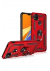 Mey İthalat®   Redmi 9C Kılıf Sofya Yüzüklü Silikon Kapak - Rose