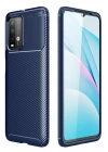Mey İthalat®   Redmi 9T Kılıf Auto Focus Karbon Kapak - Lacivert