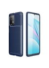 Mey İthalat®   Redmi 9T Kılıf Auto Focus Karbon Kapak - Lacivert