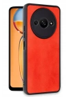 Mey İthalat®   Redmi A3 4G Kılıf Aras Deri Kapak - Kırmızı