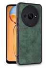 Mey İthalat®   Redmi A3 4G Kılıf Aras Deri Kapak - Koyu Yeşil