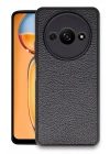 Mey İthalat®   Redmi A3 4G Kılıf Aras Deri Kapak - Siyah