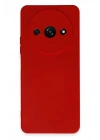 Mey İthalat®   Redmi A3 4G Kılıf Nano içi Kadife Silikon - Kırmızı