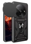 Mey İthalat®   Redmi A3 4G Kılıf Pars Lens Yüzüklü Silikon - Siyah