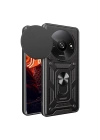 Mey İthalat®   Redmi A3 4G Kılıf Pars Lens Yüzüklü Silikon - Siyah