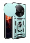 Mey İthalat®   Redmi A3 4G Kılıf Pars Lens Yüzüklü Silikon - Yeşil