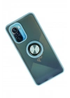 Mey İthalat®   Redmi K40 Kılıf Montreal Yüzüklü Silikon Kapak - Buz Mavi