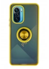 Mey İthalat®   Redmi K40 Kılıf Montreal Yüzüklü Silikon Kapak - Sarı