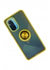 Mey İthalat®   Redmi K40 Kılıf Montreal Yüzüklü Silikon Kapak - Sarı