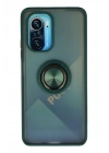 Mey İthalat®   Redmi K40 Kılıf Montreal Yüzüklü Silikon Kapak - Yeşil