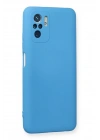 Mey İthalat®   Redmi Note 10 Kılıf Nano içi Kadife Silikon - Mavi