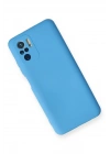 Mey İthalat®   Redmi Note 10 Kılıf Nano içi Kadife Silikon - Mavi