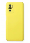 Mey İthalat®   Redmi Note 10 Kılıf Nano içi Kadife Silikon - Sarı