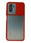 Mey İthalat®   Redmi Note 10 Kılıf Palm Buzlu Kamera Sürgülü Silikon - Kırmızı