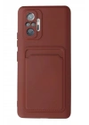 Mey İthalat®   Redmi Note 10 Pro Kılıf Kelvin Kartvizitli Silikon - Bordo