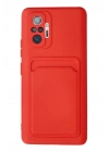 Mey İthalat®   Redmi Note 10 Pro Kılıf Kelvin Kartvizitli Silikon - Kırmızı