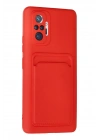 Mey İthalat®   Redmi Note 10 Pro Kılıf Kelvin Kartvizitli Silikon - Kırmızı