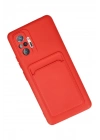 Mey İthalat®   Redmi Note 10 Pro Kılıf Kelvin Kartvizitli Silikon - Kırmızı