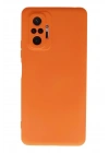 Mey İthalat®   Redmi Note 10 Pro Kılıf Nano içi Kadife Silikon - Turuncu
