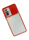 Mey İthalat®   Redmi Note 10 Pro Kılıf Palm Buzlu Kamera Sürgülü Silikon - Kırmızı
